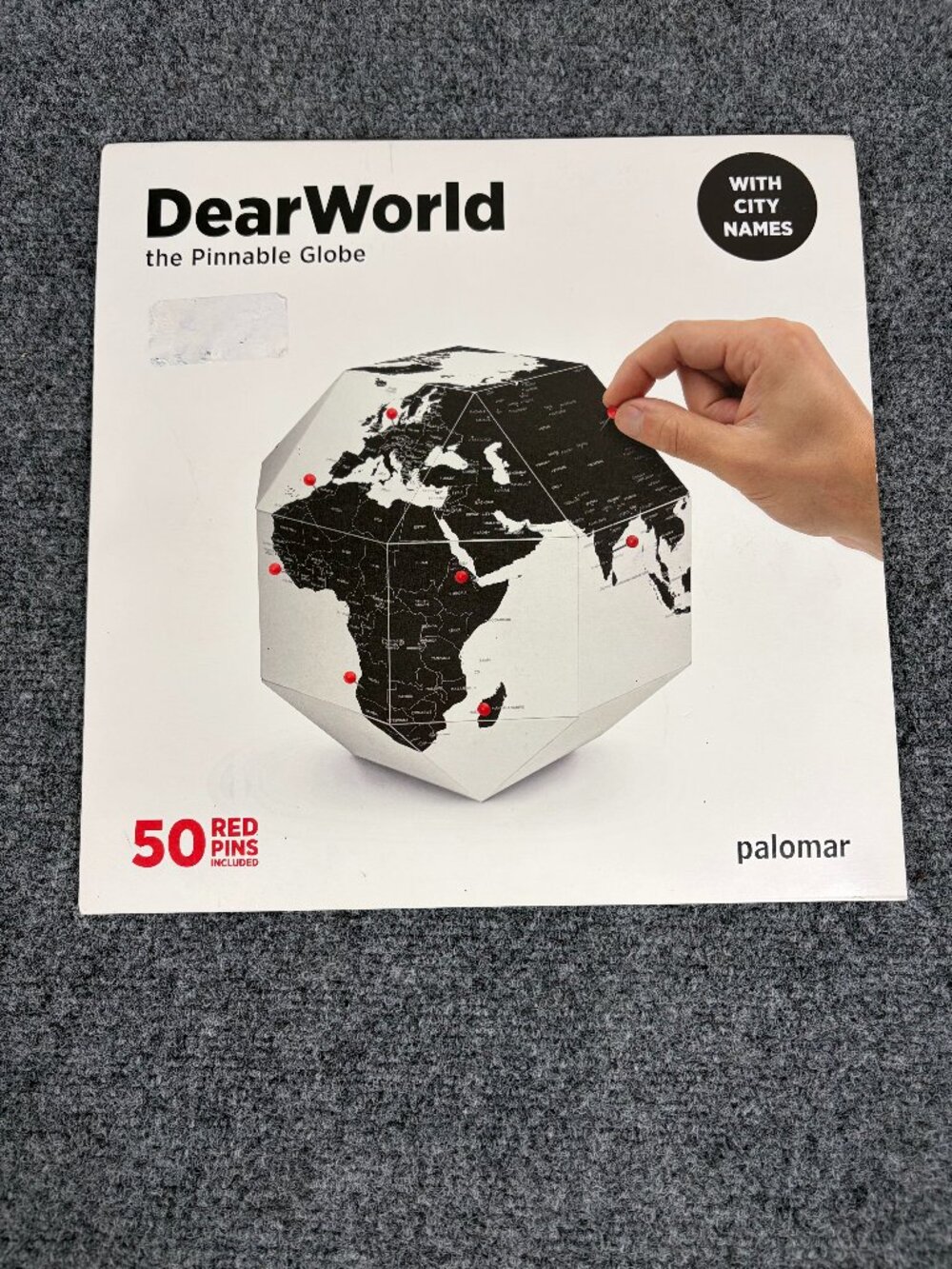 DearWorld The Pinnable Globe 50 Red Pins XXS Made In Italy, New